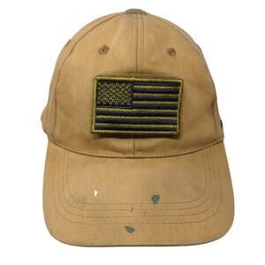 USA Flag Strapback Baseball Cap Brown One Size Adjustable Patriotic Voodoo